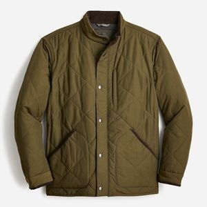 Green J Crew Sussex quilted jacket